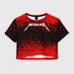 Женская футболка Crop-top 3D "Metallica."