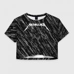 Женская футболка Crop-top 3D "Metallica."