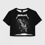 Женская футболка Crop-top 3D "Metallica James Hetfield"