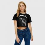 Женская футболка Crop-top 3D "Metallica James Hetfield"