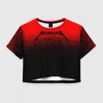 Женская футболка Crop-top 3D "Metallica."