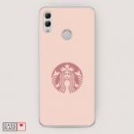 Cиликоновый чехол Starbucks розовый на Huawei Honor 10 Lite