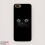 Cиликоновый чехол Взгляд черной кошки на Huawei Honor 7A