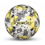 Мяч футбольный №3 INDIGO DANGER тренировочный (PU 1.2 мм) Юниор IN032 Бело-серо-желтый