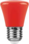 Лампа светодиодная,  (1W) 230V E27 красный C45, LB-372