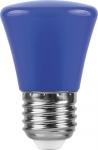 Лампа светодиодная,  (1W) 230V E27 синий C45, LB-372