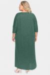 Платье длинное с цельнокроеным рукавом из зеленого меланжа *