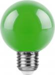 Лампа светодиодная,  (3W) 230V E27 зеленый G60, LB-371