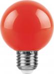 Лампа светодиодная,  (3W) 230V E27 красный G60, LB-371