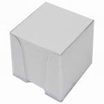 Блок для записей STAFF в подставке прозрачной, куб 9*9*9 см, белый, белизна 70-80%, 129202