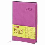 Ежедневник датированный 2022 А5 138x213мм BRAUBERG Stylish, под кожу, розовый, 112790