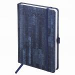 Ежедневник датированный 2022 А5 138x213мм BRAUBERG Wood, под кожу, держ д/ручки, синий, 112795