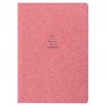 Тетрадь A5 (147х210мм) 48л, сшивка, клетка, кожзам с блестками, розовый, BRAUBERG SPARKLE, 403852