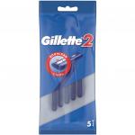 Бритвы одноразовые КОМПЛЕКТ 5шт GILLETTE 2 (Жиллет), для мужчин, ш/к 82684