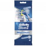 Бритвы одноразовые КОМПЛЕКТ 4шт GILLETTE (Жиллет) BLUE 2 Max, для мужчин, ш/к 56661