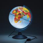 Глобус физический/политический Globen Классик Евро, диаметр 250 мм, рельефный, с подсв., Ке022500195