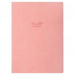 Тетрадь B5 (179х250мм) 60л, сшивка, без линовки, кожзам под замшу, розовый, BRAUBERG CAPRISE, 403863