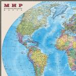 Карта настенная "Мир. Полит. карта", М-1:25млн, размер 122*79см, ламинир.