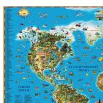Карта настенная для детей "Мир", размер 116*79см, ламинир., 629