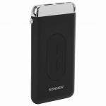 Аккумулятор внешний 8000mAh SONNEN POWERBANK K802 БЕСПРОВОДНАЯ ЗАРЯДКА, 2USB, литий-полимер, 263030