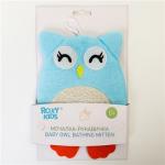 Мочалка-рукавичка РОКСИ махровая Baby Owl хлопковая ткань арт. RBS-003