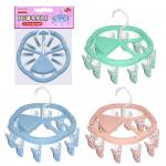 Вешалка  с 12 прищепками (цветок) d=23 см 3цв **:  75.38