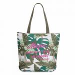 1-111 Молодёжная сумка 2020 Хочу к морю текстиль гавайи/бело-зеленый