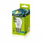 Лампа светодиодная Ergolux LED-G45-7W-E27-4K,Шар 7Вт,E27,4500K 12145