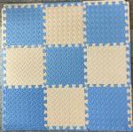 Игровой коврик-пазл голубой+бежевый (30х30х1,2 см) (6 эл.) (арт.КВ-3007/6)