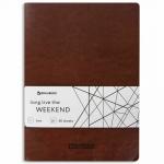 Тетрадь 60 л. в клетку обложка гладкий кожзам, сшивка, B5 (179х250мм), КОРИЧНЕВЫЙ, BRAUBERG VIVA, 403896