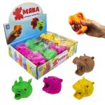 1TOY Жмяка голова животных с шариками, 8см, 4 вида, 12шт.
