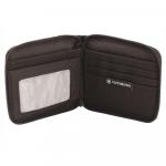 Бумажник Victorinox Tri-Fold Wallet, на молнии, чёрный, 11x1x10 см