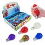 1TOY Жмяка лампочка с шариками 4,5*6 см, 6 цветов, цветной пакет с подвесом, 12 шт.