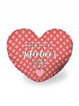 Декоративная подушка сердце Happy Valentine`s day