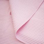 Вафельная накидка на резинке для бани и сауны Премиум женская с широкой резинкой цвет 706 розовый