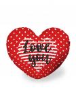 Декоративная подушка сердце Love you красная