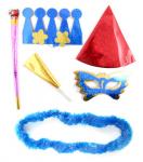 Карнавальный набор: бумажная корона, колпак, маска, дудка, язычок длинный/короткий, украшение на шею