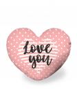 Декоративная подушка сердце Love you розовая