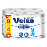Туалетная бумага Veiro 2х-слойная, домашняя, белая, 12 шт