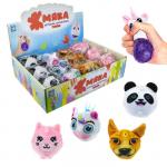 1TOY Жмяка-плюш с шариками, кот, панда, собака, единорог, 10см, 12 шт.
