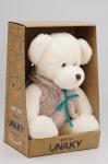 Мягкая игрушка в средней коробке Медведь Аха Великолепный малый в тёплой жилетке, 24/32 см, 0937224S-3M