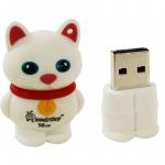 Флеш-память Smartbuy Wild series, 16Gb, USB 2.0, котенок, бел, SB16GBCatW