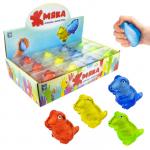 1TOY Жмяка липучая динозавр, в коробке, 8,5см, 4 цвета, 12шт.