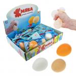 1TOY Жмяка яйцо с шариками 4,5*6 см, 3 цвета, цветной пакет с подвесом, 12 шт.