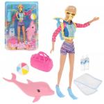 Игровой набор Defa Lucy "Пляжный отдых", в компл. кукла 29см, предм. 10шт., блистер