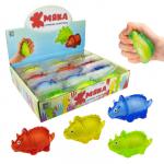 1TOY Жмяка липучая динозавр, в коробке, 12см, 4 цвета, 12шт.