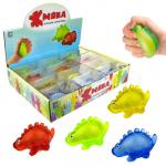1TOY Жмяка липучая динозавр, в коробке, 10 см, 4 цвета, 12шт.