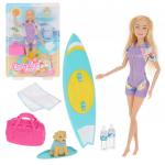 Игровой набор Defa Lucy "Пляжный отдых", в компл. кукла 29см, предм. 6шт., блистер