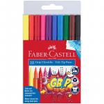 Фломастеры Faber-Castell "Grip", 10цв., трехгранные, смываемые, пластик.уп., европодвес. 155310