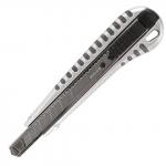 Нож универсальный 9 мм BRAUBERG, металлический корпус (рифленый), автофиксатор, блистер, 236971